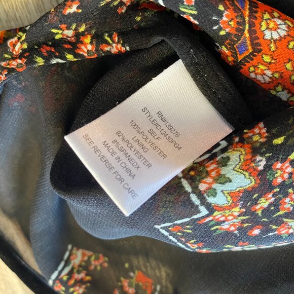 Daniel Rainn Sheer Black Stained Glass Blouse Size Medium *small flaws* - Picture 6 of 8